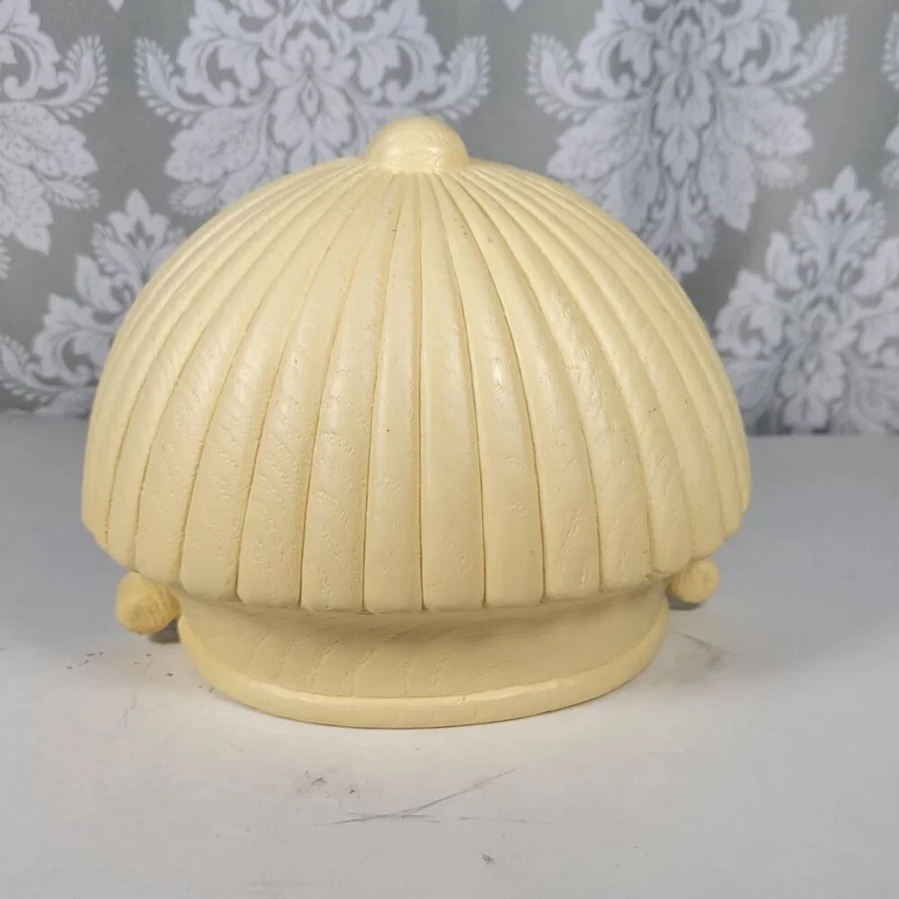 Vintage Homco Ribbed Wall Pocket, Cream, Made in USA, 1982